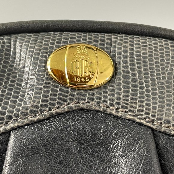 Authentic Vintage Mark Cross Oval Ash-Gray Leather Mini Crossbody Bag/Purse - Picture 4 of 15